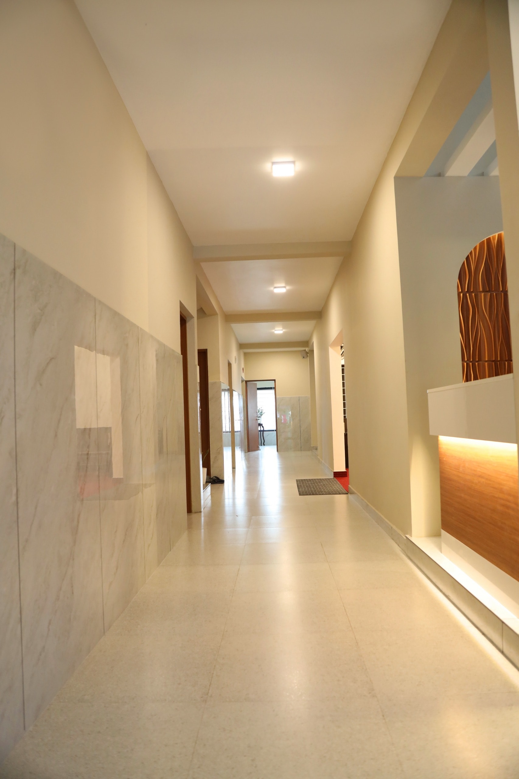 Interior corridor leading to reception