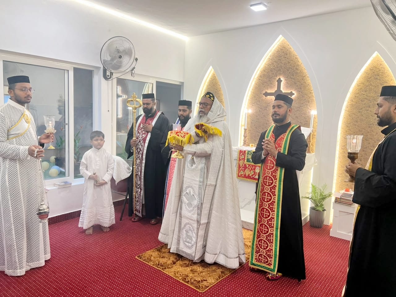 Holy Qurbana liturgical service in the chapel